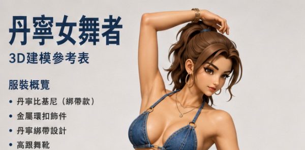 活力M字腿–丹寧女舞者設計